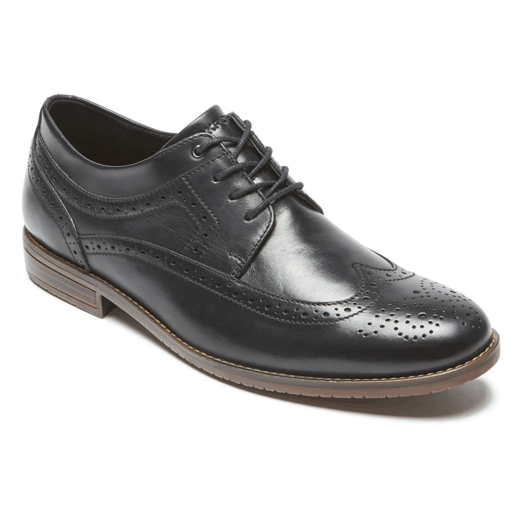 Rockport Mens Oxfords Black - Style Purpose 3 Wingtip - UK 217-EPWIFQ